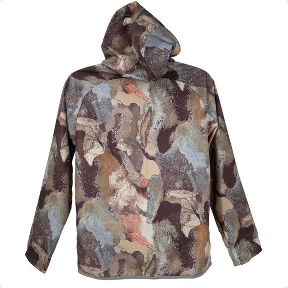 All In Motion Men’s Windbreaker Jacket Brown Stone Packable Hooded Sz Sm - Picture 7 of 15